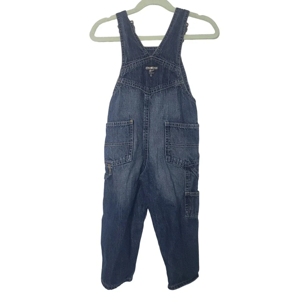 OshKosh B'Gosh Boys' World's Best Denim Jeans Overalls Size 2T